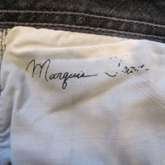 Chico's Platinum Marquis Black Denim Cotton Stretch Boot Cut Jeans Women's Sz 1 - Picture 5 of 9